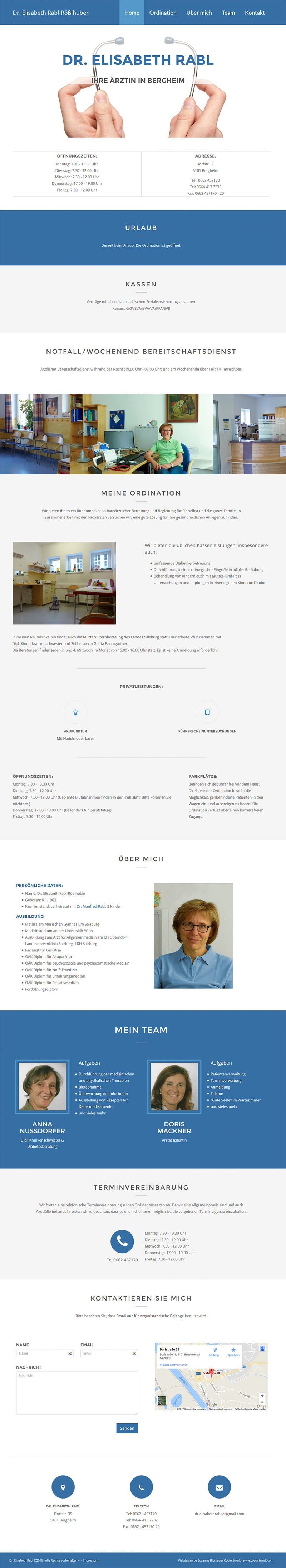 Screenshot Webseite Dr.Elisabeth Rabl