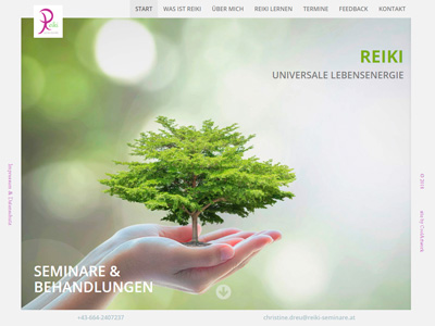 Referenz: Webseite, Log und Visitenkarte - Reiki Seminare